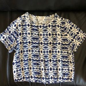 Native youth blue patterned shirt